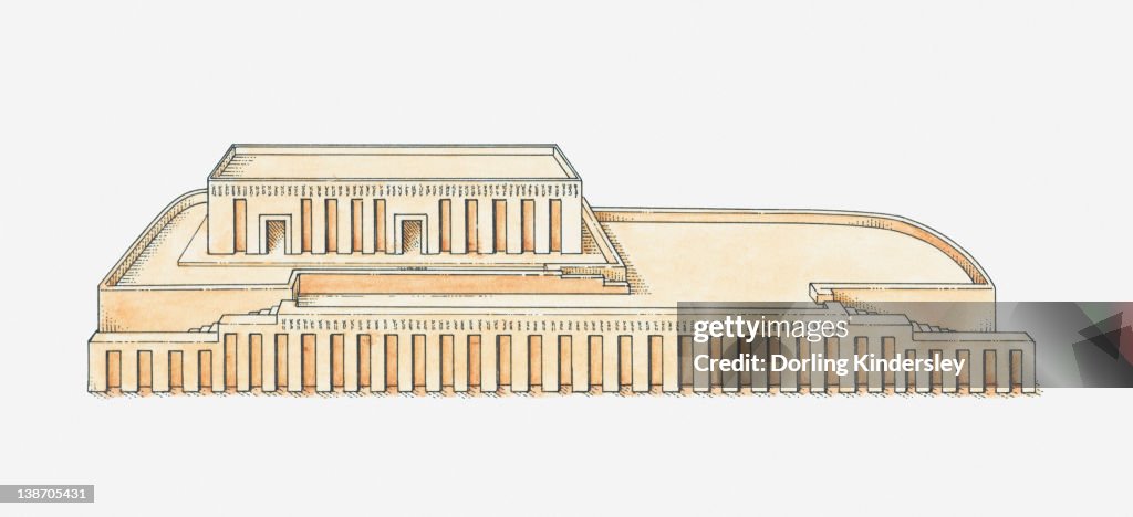 Illustration of Uruk temple, Uqair, Iraq