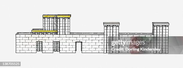 illustration of herod's temple, jerusalem, israel, bc - herod the great stock illustrations