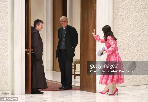 Brother Giampaolo Cavalli, director of the Antoniano of Bologna, and cardinal Matteo Zuppi, Archbishop of Bologna, during the audience of Pope...