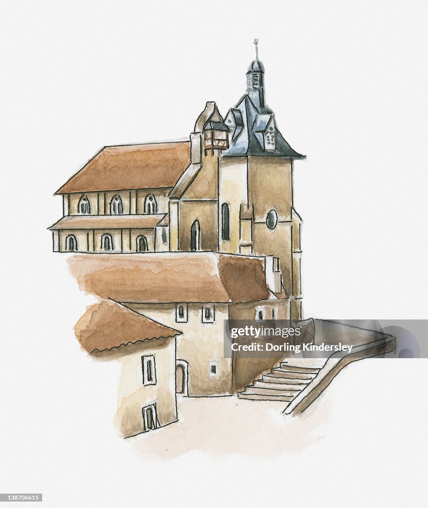 Illustration of Eglise Saint-Jacques, Bergerac, Dordogne, France