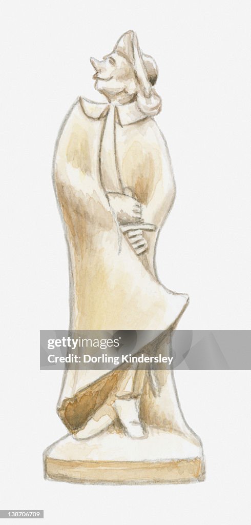 Illustration of statue of Cyrano de Bergerac, Bergerac, Dordogne, France