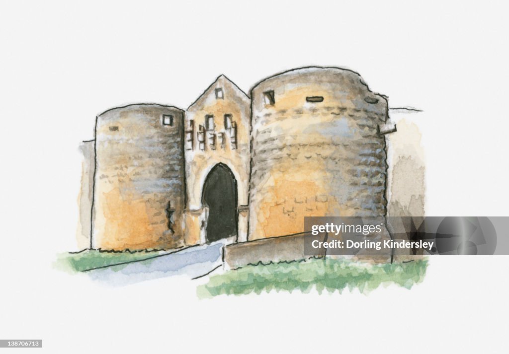 Illustration of Porte des Tours, Domme, Dordogne, France