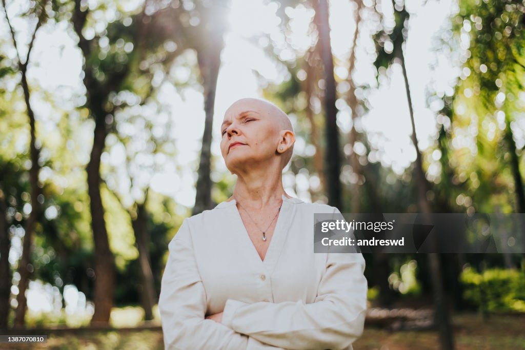 Portrait of a woman with cancer oncology patient