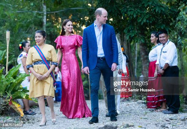 Prince William, Duke of Cambridge and Catherine, Duchess of Cambridge attend a special reception hosted by the Governor General of Belize in...