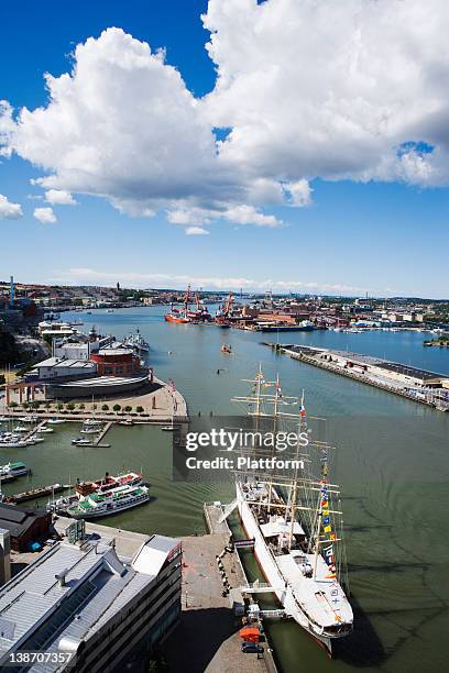 a sailing-ship in gothenburg, sweden. - gothenburg stock pictures, royalty-free photos & images