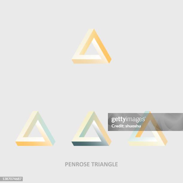 geometric minimalism gradient penrose triangle pattern collection - quilt square stock illustrations