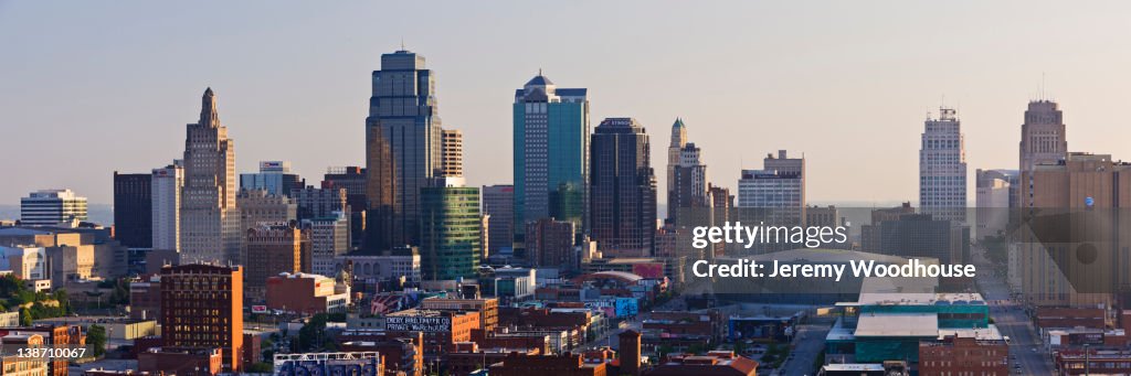 Urban cityscape at sunrise