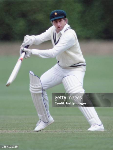 Zimbabwe captain Duncan Fletcher pictured in batting action during the 1983 Prudential Cricket World Cup in England, United Kingdom.