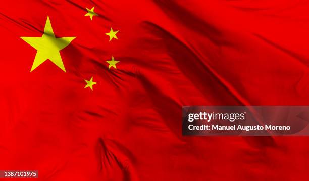 flag of the people's republic of china - communist party of china celebrates its 90th birthday stockfoto's en -beelden