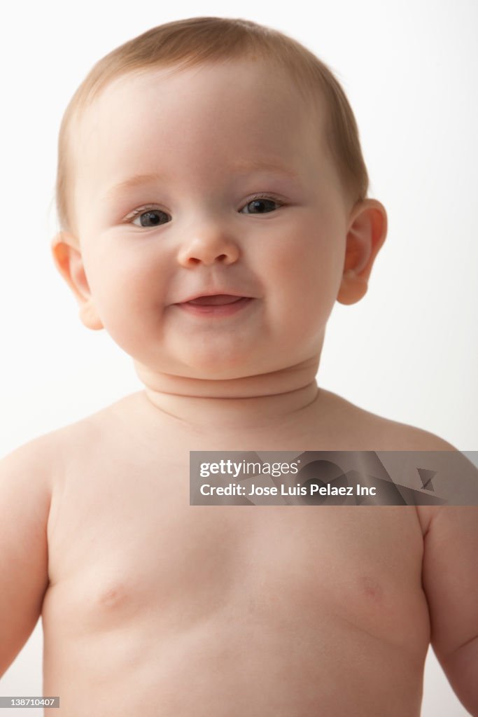 Smiling Caucasian baby girl