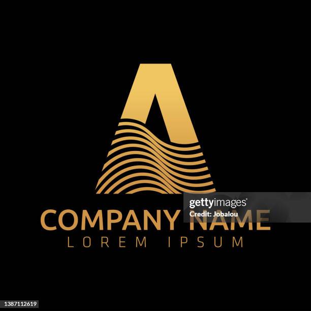 illustrations, cliparts, dessins animés et icônes de conception d’icônes de marque golden waves - lettre a