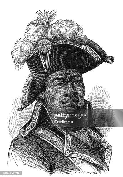 françois-dominique toussaint louverture, leader of the  haitian revolution - haitian ethnicity stock illustrations