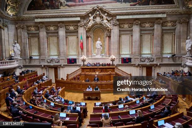 Portuguese Prime Minister Antonio Costa delivers opening remarks at the Permanent Commission of the Assembleia da Republica debate in preparation for...