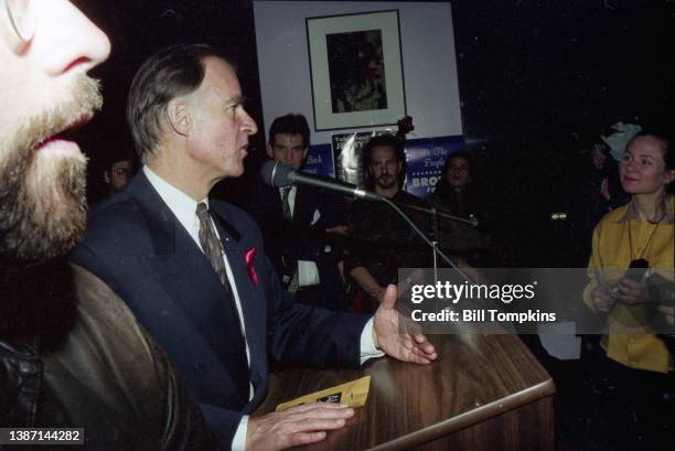 April 1992: MANDATORY CREDIT Bill Tompkins/Getty Images Jerry Brown campaigning for the Office of The President of The United States April 1992 in...