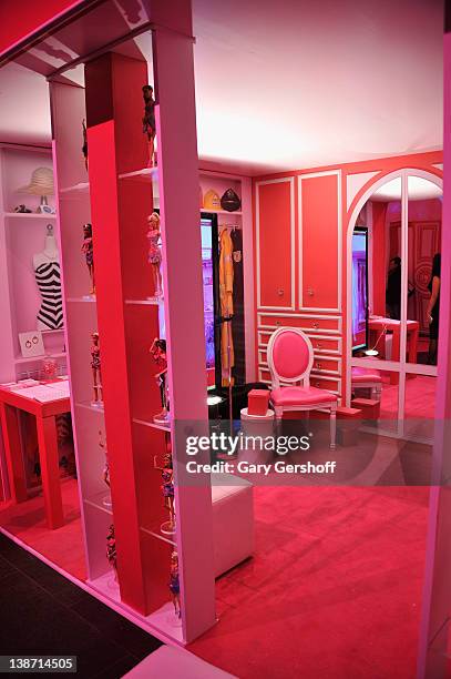 Atmosphere inside the Barbie: The Dream Closet event during Mercedes-Benz Fashion Week at the David Rubenstein Atrium on February 10, 2012 in New...