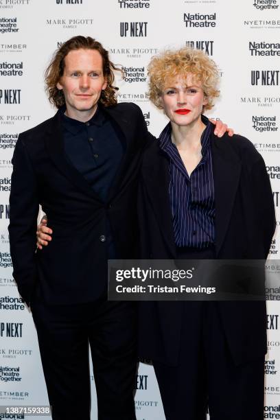Maxine Peake and Shaun Evans attend The National Theatre's "Up Next" Gala at The National Theatre on March 22, 2022 in London, England.