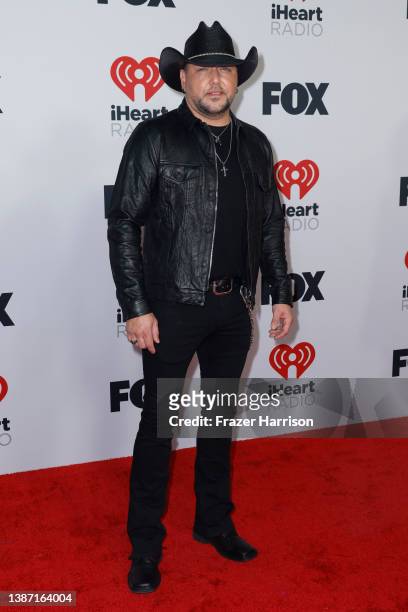 Jason Aldean attends the 2022 iHeartRadio Music Awards at The Shrine Auditorium in Los Angeles, California on March 22, 2022.