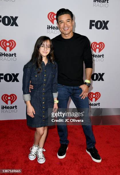 Gia Francesca Lopez and Mario Lopez attend the 2022 iHeartRadio Music Awards at The Shrine Auditorium in Los Angeles, California on March 22, 2022....