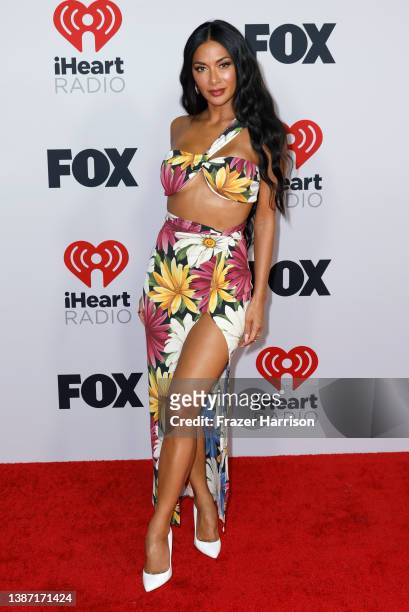 Nicole Scherzinger poses in the press room at the 2022 iHeartRadio Music Awards at The Shrine Auditorium in Los Angeles, California on March 22,...