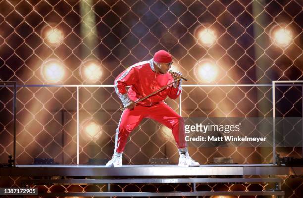 Host LL Cool J performs onstage at the 2022 iHeartRadio Music Awards at The Shrine Auditorium in Los Angeles, California on March 22, 2022.
