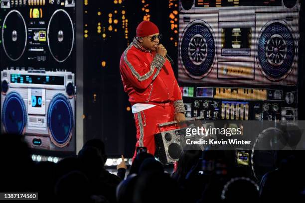 Host LL Cool J performs onstage at the 2022 iHeartRadio Music Awards at The Shrine Auditorium in Los Angeles, California on March 22, 2022....