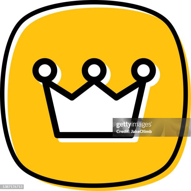 krone doodle 2 - medieval queen crown stock-grafiken, -clipart, -cartoons und -symbole