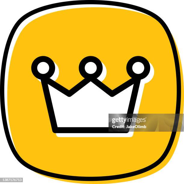 crown doodle 2 - medieval queen crown stock illustrations