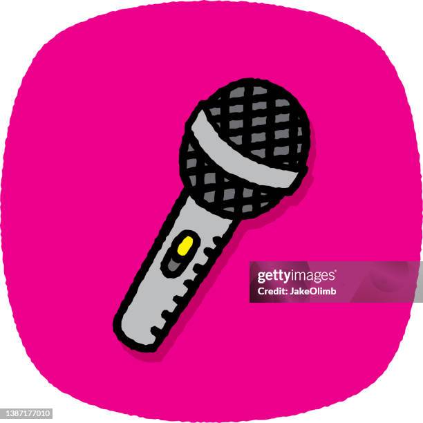 microphone doodle 7 - stand up comedy stock illustrations