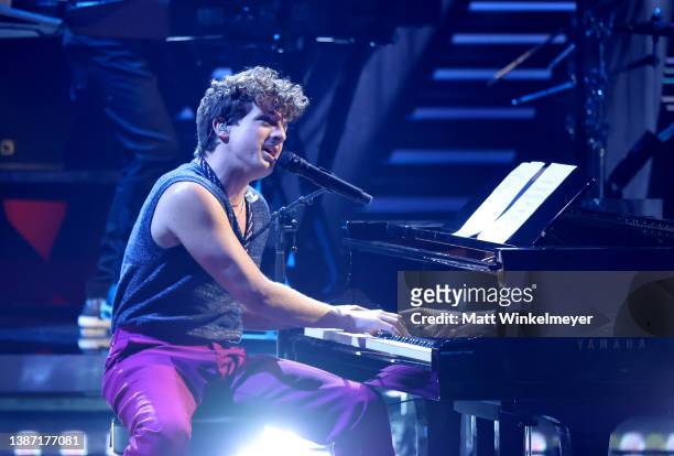 Charlie Puth performs onstage at the 2022 iHeartRadio Music Awards at The Shrine Auditorium in Los Angeles, California on March 22, 2022.