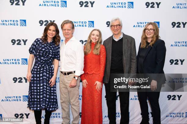 Rebecca Jarvis, William H. Macy, Amanda Seyfried, Sam Waterston and Liz Meriweather attend the "The Dropout" screening and conversation at 92nd...