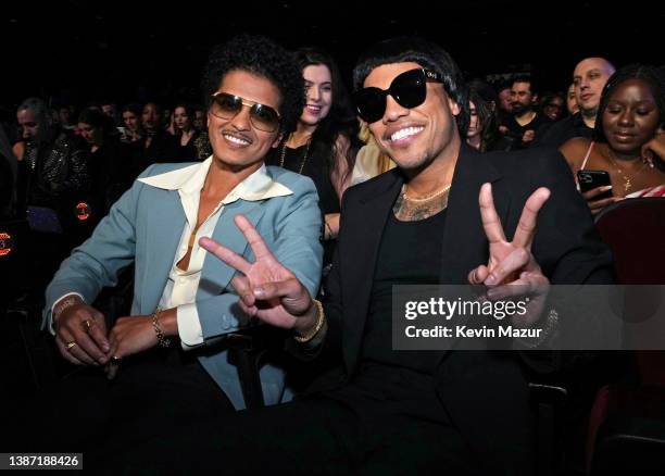 Bruno Mars and Anderson .Paak of Silk Sonic attend the 2022 iHeartRadio Music Awards at The Shrine Auditorium in Los Angeles, California on March 22,...