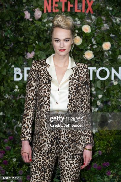 Jessica Madsen attends the "Bridgerton" Series 2 World Premiere at Tate Modern on March 22, 2022 in London, England.