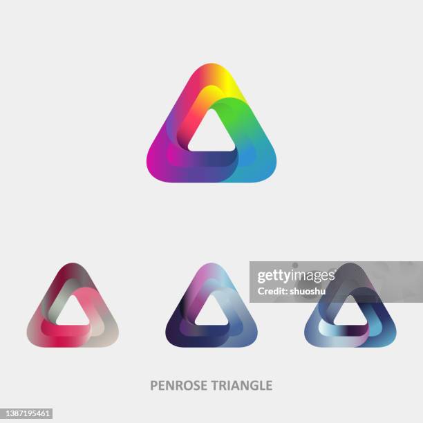 abstract color gradient penrose triangle pattern collection - comforter stock illustrations