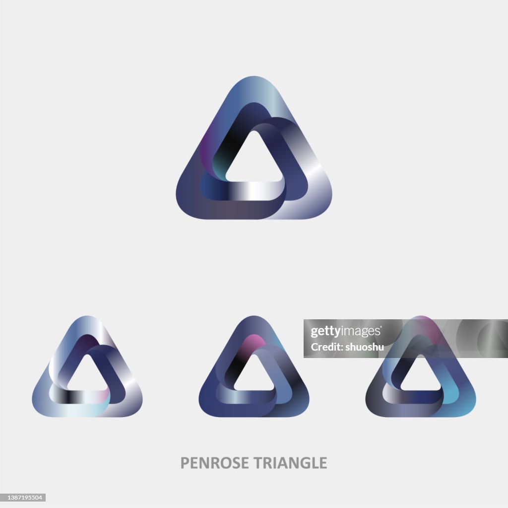 Abstract Color Gradient Penrose Triangle Pattern Collection High-Res ...