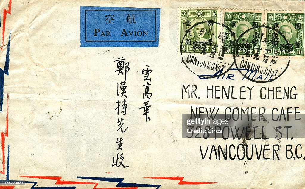 Vintage airmail envelope