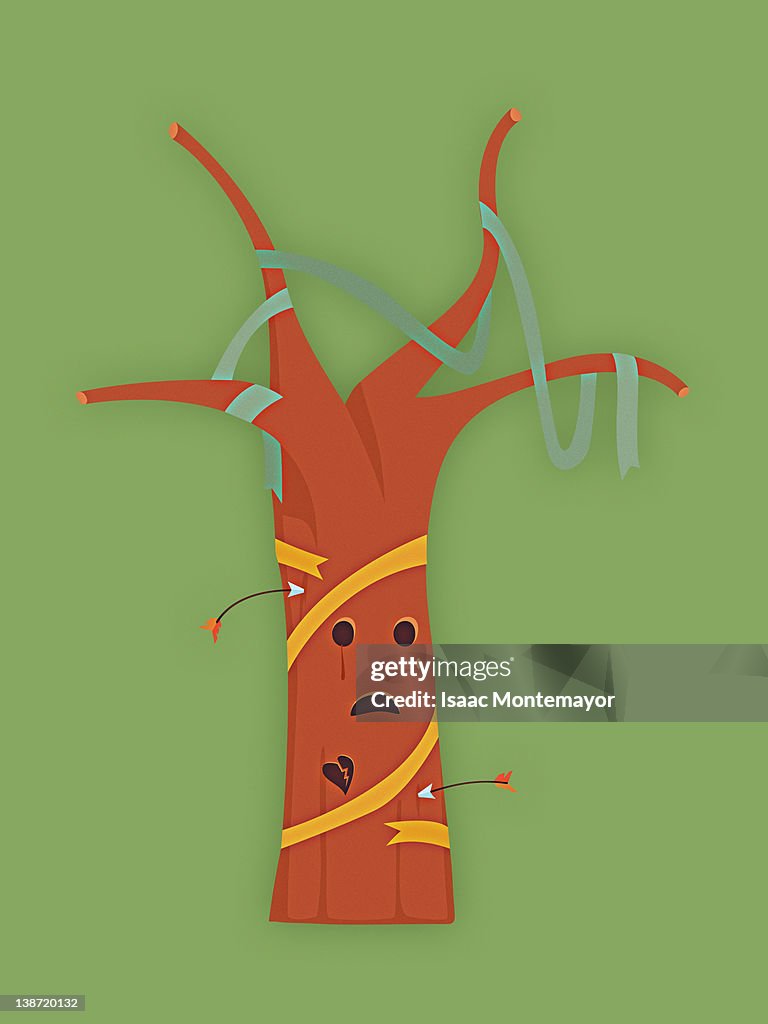 A tree with arrows in it