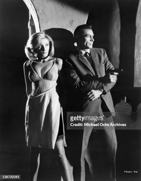 Sean Connery and Daniela Bianchi in a scene from the United Artists movie 'From Russia with Love' in 1963.