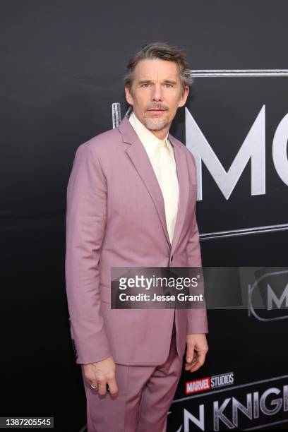 Ethan Hawke attends the Moon Knight Los Angeles Special Launch Event at the El Capitan Theatre in Hollywood, California on March 22, 2022.