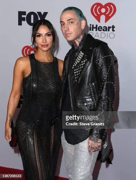 Blackbear arrives at the 2022 iHeartRadio Music Awards at Shrine Auditorium and Expo Hall on March 22, 2022 in Los Angeles, California.