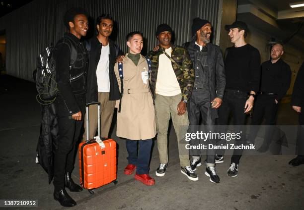 Tyson Beckford , Daryl Dismond and models seen outside the Ralph Lauren AW22 show on March 22, 2022 in New York City.
