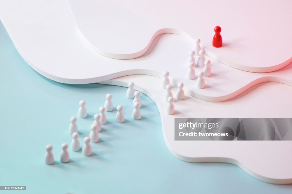 Leadership concepts still life with figurine.
