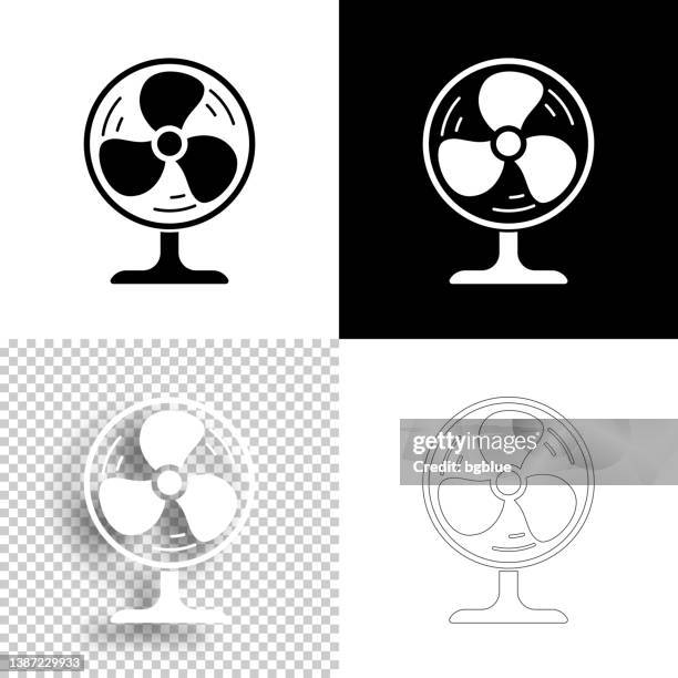 stockillustraties, clipart, cartoons en iconen met electric fan. icon for design. blank, white and black backgrounds - line icon - elektrische ventilator