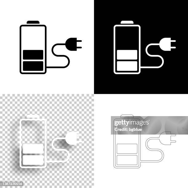 battery charging. icon for design. blank, white and black backgrounds - line icon - iphone transparent stock illustrations