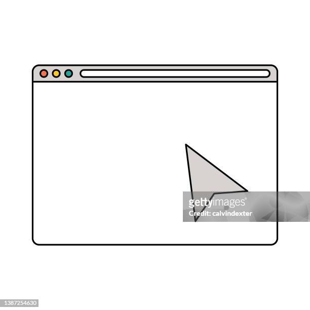 web browser mouse pointer - browser window stock illustrations