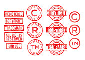 Copyright Rubber Stamps Registered Trademark Intellectual Property