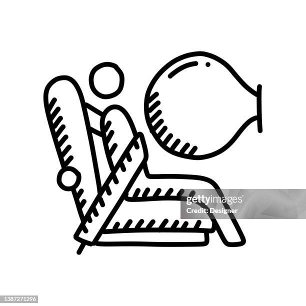 air bag hand drawn icon, doodle style vector illustration - airbag 幅插畫檔、美工圖案、卡通及圖標