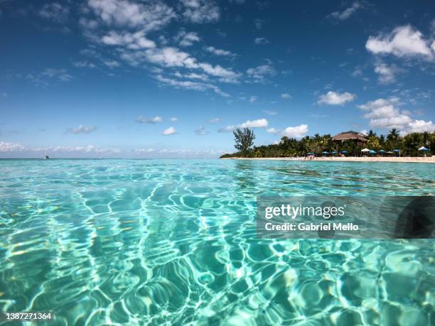 palancar beach taken from the water in cozumel - cozumel fotografías e imágenes de stock