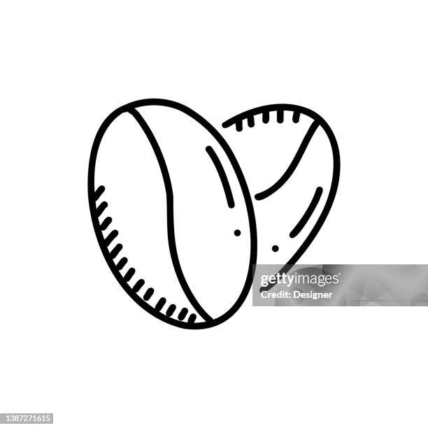 coffee bean hand drawn icon, doodle style vector illustration - espresso beans stock illustrations