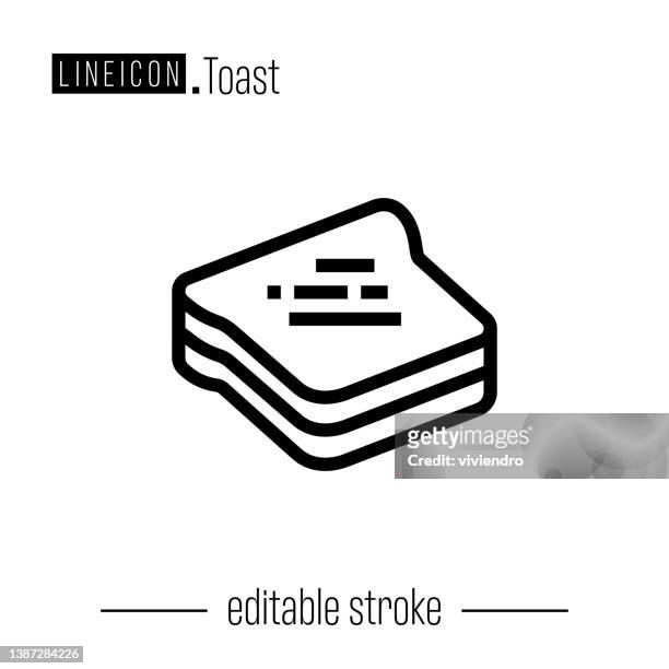 bildbanksillustrationer, clip art samt tecknat material och ikoner med toast line icon - grillad sandwich