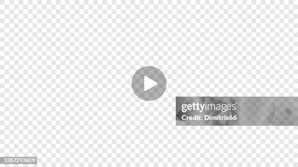 stockillustraties, clipart, cartoons en iconen met transparent play button on transparent movie sized background - play knop